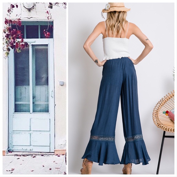 Indigo Teal Palazzo Hippy Pants - Picture 7 of 7